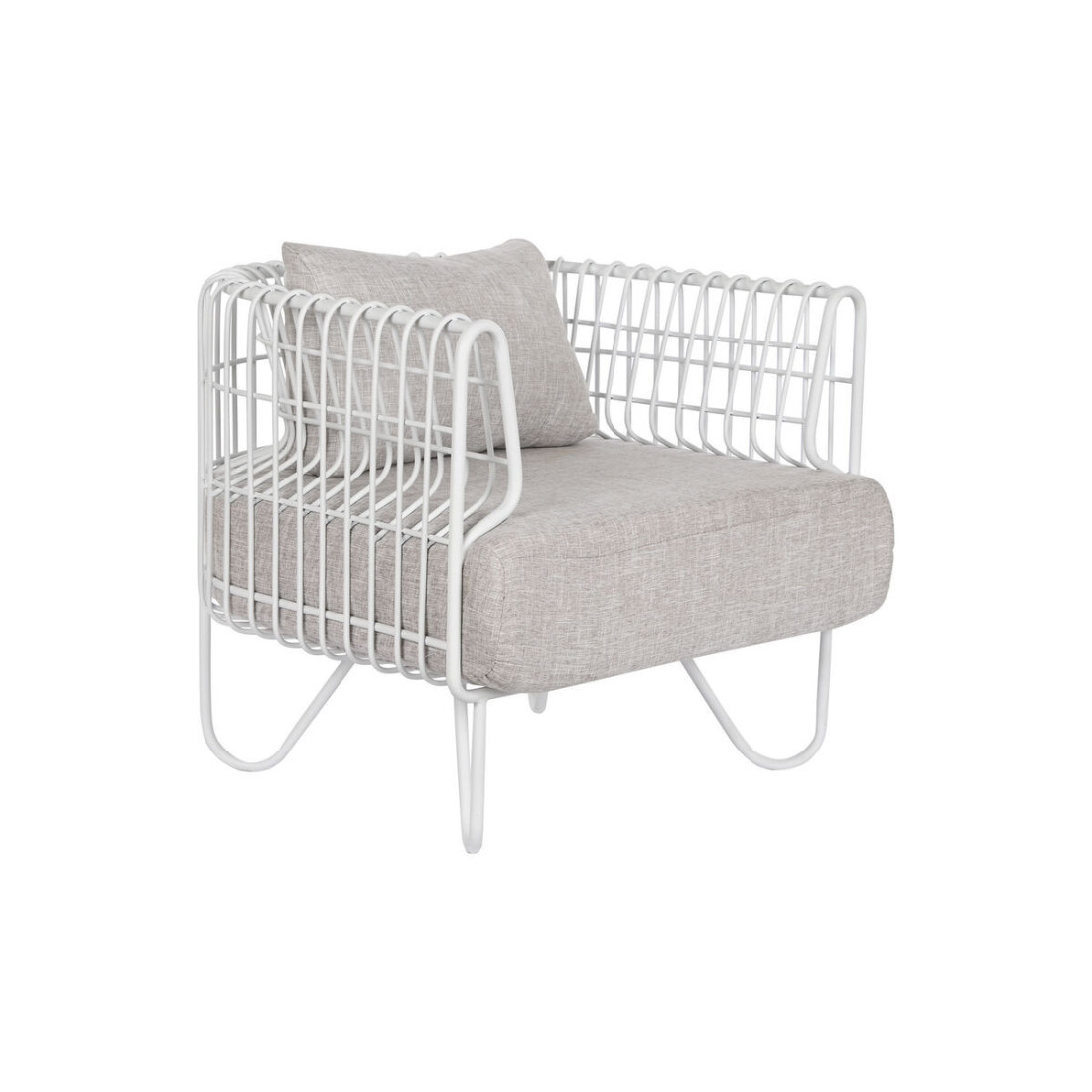 Fotelis Home ESPRIT Balta Metalinis 76 x 66 x 65 cm