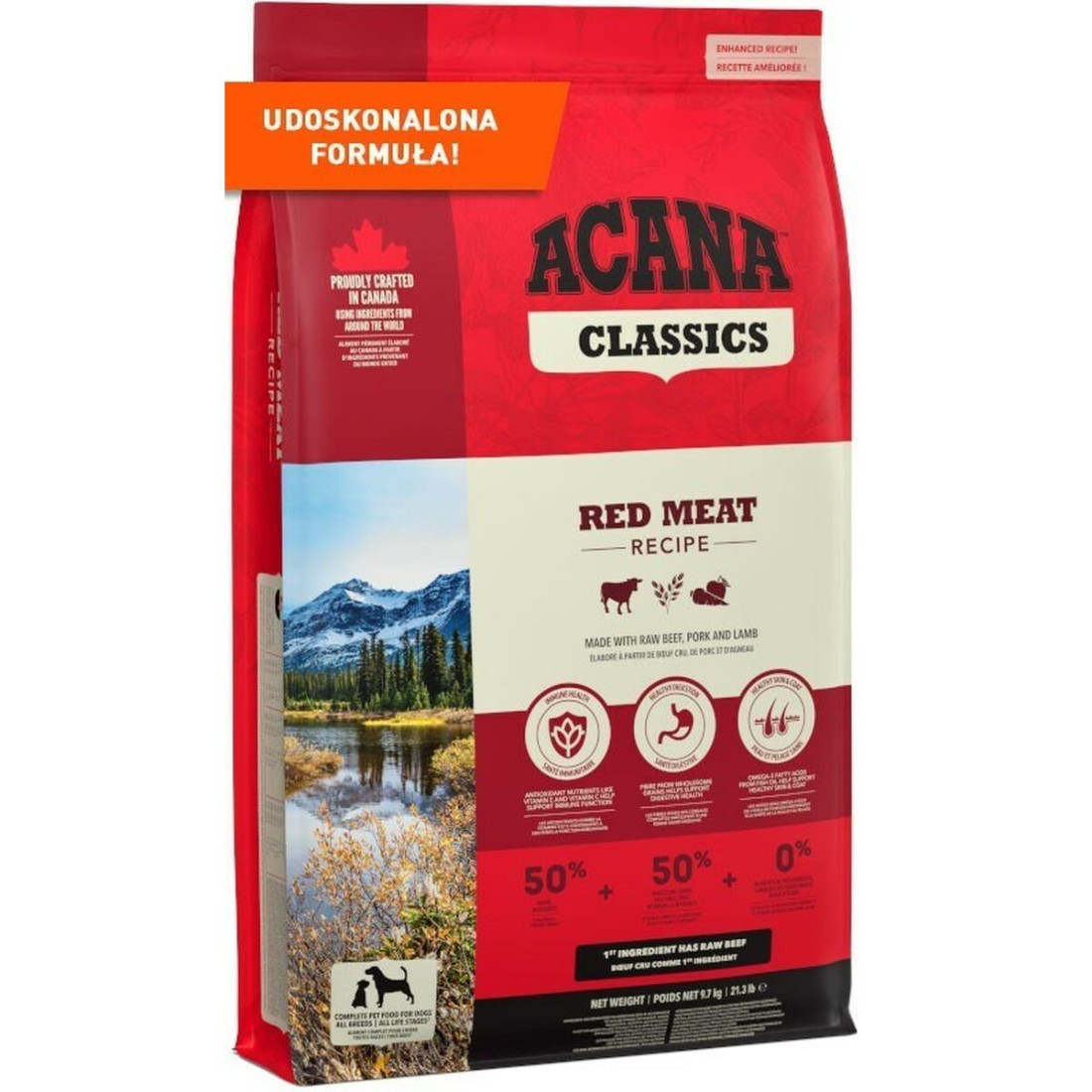 Pašarai Acana Dog TF Classics Red Suaugęs Veršiena 9,7 Kg