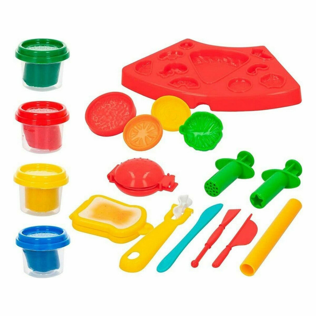 Žaidimas iš plastilino Colorbaby Burger & Sandwich Spalvotas (19 Dalys)