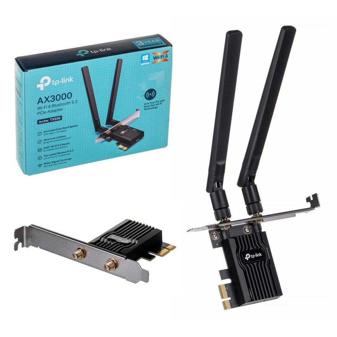 Wi-Fi tinklo plokštė TP-Link ARCHER TX55E