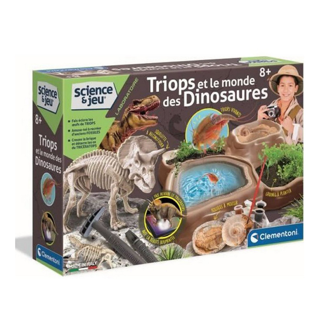 Mokslinis žaidimas Clementoni Triops et le monde des dinosaures FR