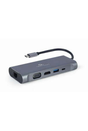 USB-C šakotuvas GEMBIRD A-CM-COMBO7-01 Pilka 100 W