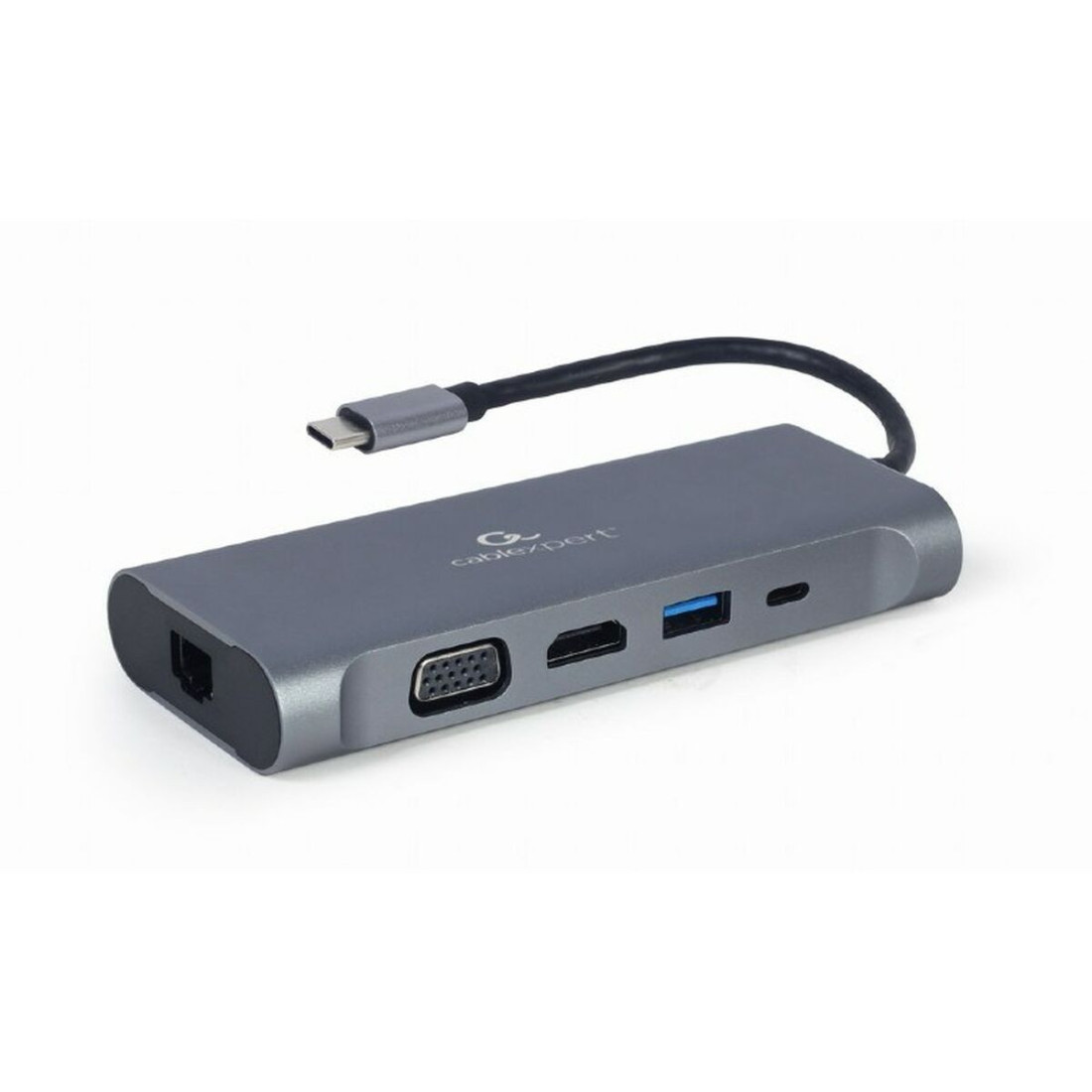 USB-C šakotuvas GEMBIRD A-CM-COMBO7-01 Pilka 100 W