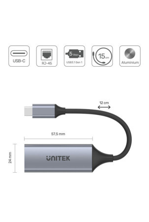 USB – Ethernet adapteris Unitek U1312A 50 cm