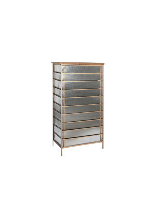 Komoda Home ESPRIT Ruda Pilka Sidabras Natūralus Metalinis Eglė Loft 66 x 33,5 x 121 cm