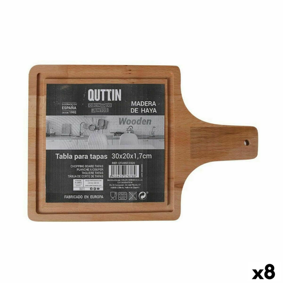 Serviravimo lenta Quttin Su rankena 30 x 20 x 1,7 cm (8 vnt.)