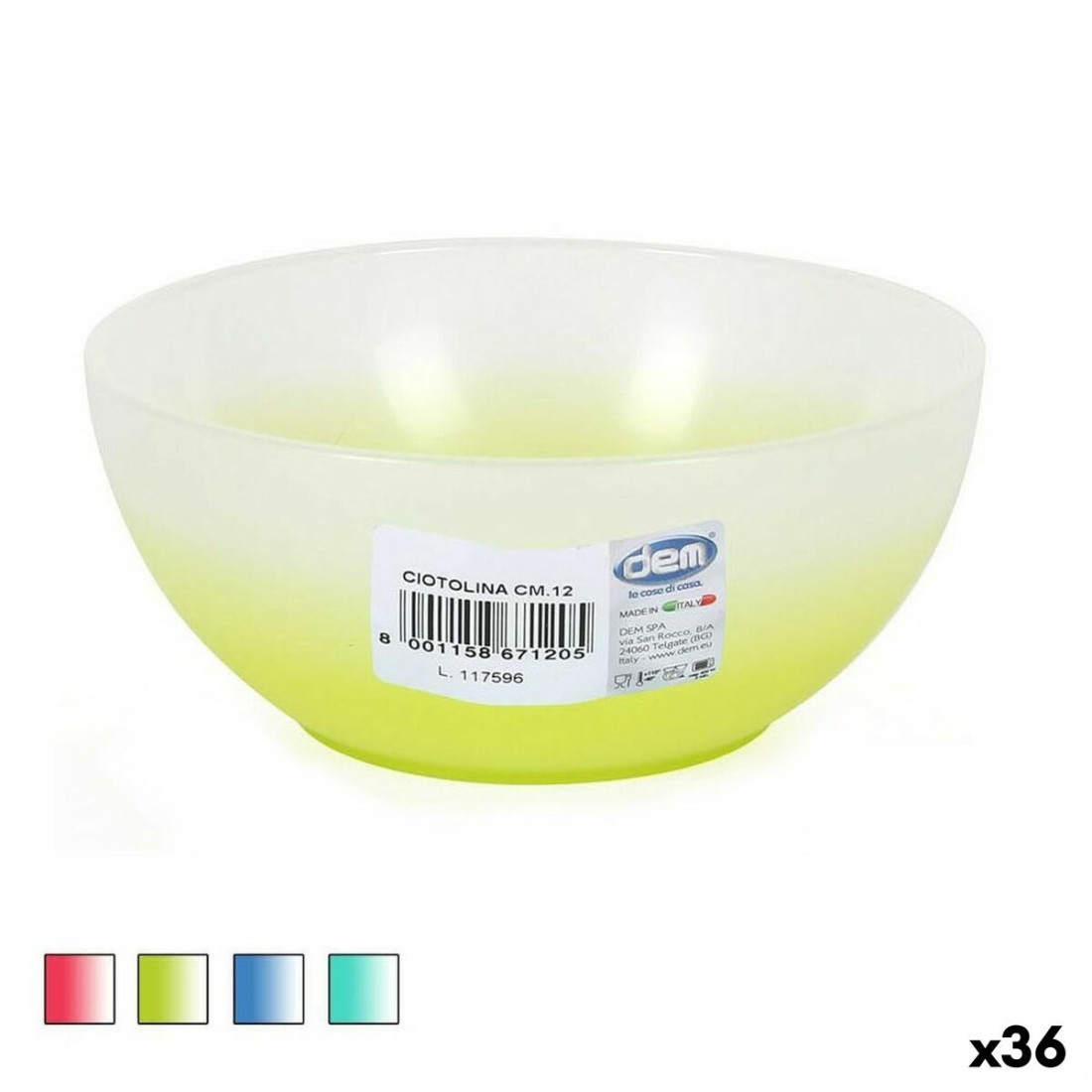 Dubuo Dem Cristalway Plastmasinis 300 ml ø 12 x 5 cm (36 Vienetai)