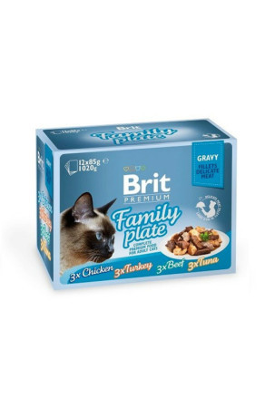 Kačių maistas Brit Pouch Gravy Tunas Turkija Veršiena 12 x 85 g