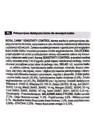 Kačių maistas Royal Canin Sensitivity Control Antis 1,5 Kg