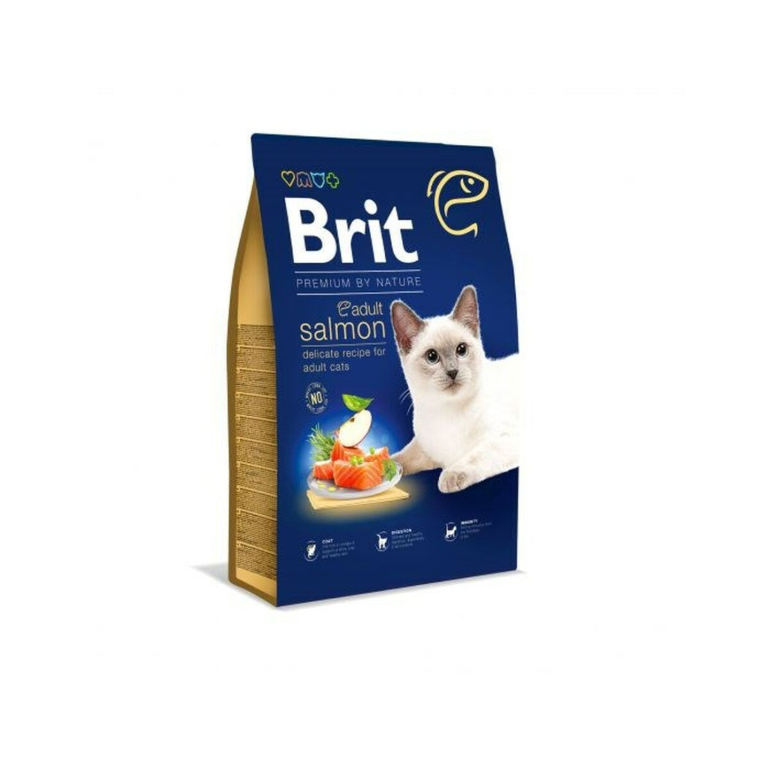 Kačių maistas Brit PREMIUM BY NATURE ADULT Suaugęs Lašišos raudonumo spalva 1,5 Kg