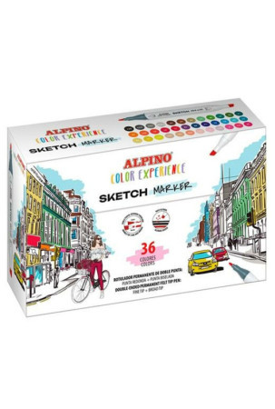 Žymeklių rinkinys Alpino Sketch Marker Dvigubas Spalvotas (4 vnt.)