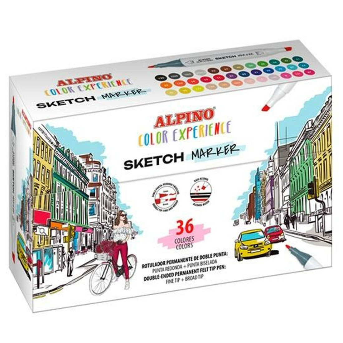 Žymeklių rinkinys Alpino Sketch Marker Dvigubas Spalvotas (4 vnt.)