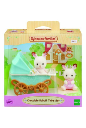 Playset Sylvanian Families Chocolate Bunny Twins and Double Stroller