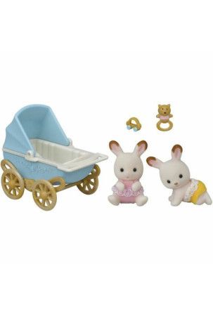 Playset Sylvanian Families Chocolate Bunny Twins and Double Stroller