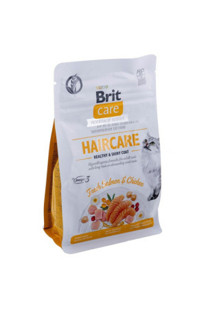 Kačių maistas Brit Care Grain Free Haircare Healthy & Shiny Coat Suaugęs Višta Lašišos raudonumo spalva 400 g