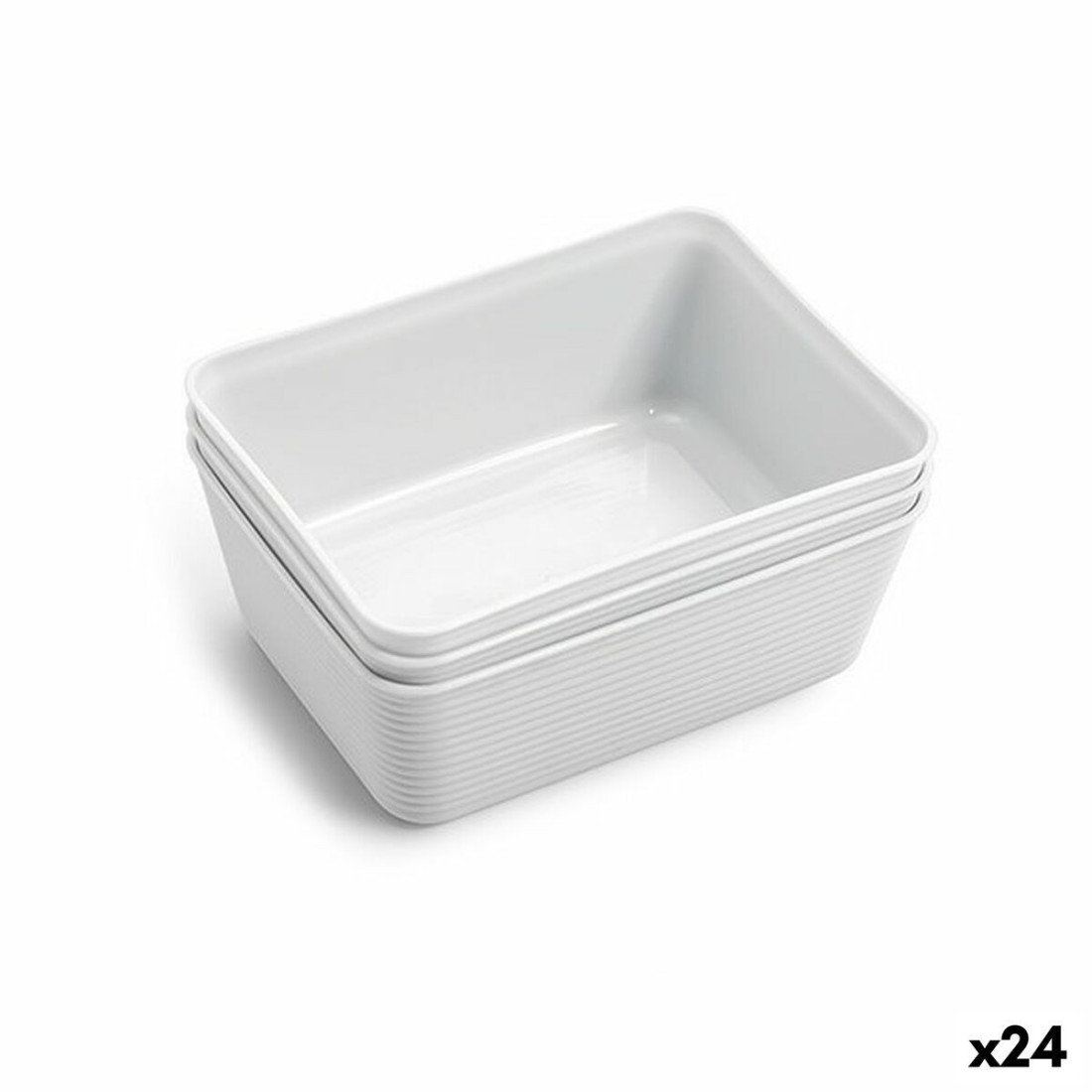 Krepšelio rinkinys Dem Daugkartinis naudojimas Plastmasinis 16,8 x 12,4 x 6,5 cm (3 Dalys) (24 vnt.)