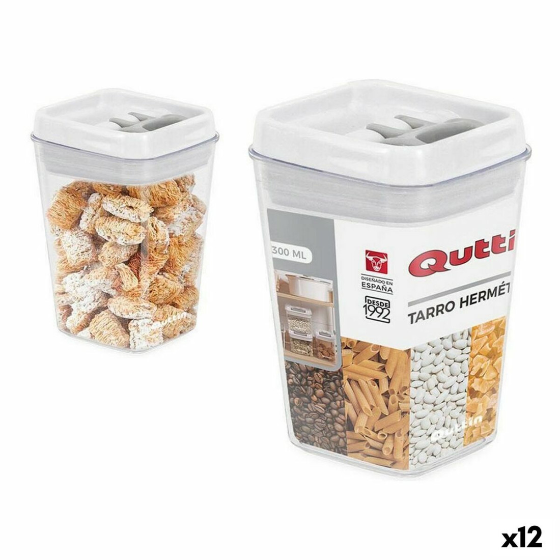 Stiklainis Quttin Hermetiškas 2,3 L 12,8 x 23 cm (12 vnt.) (2300 ml)