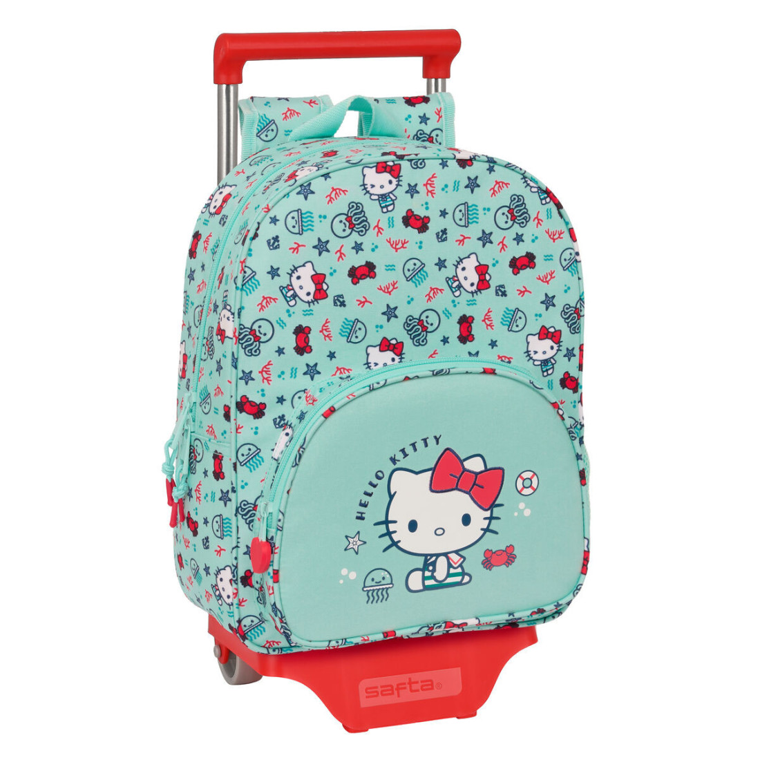 Mokyklinė kuprinė su ratukais Hello Kitty Sea lovers Turkis 26 x 34 x 11 cm