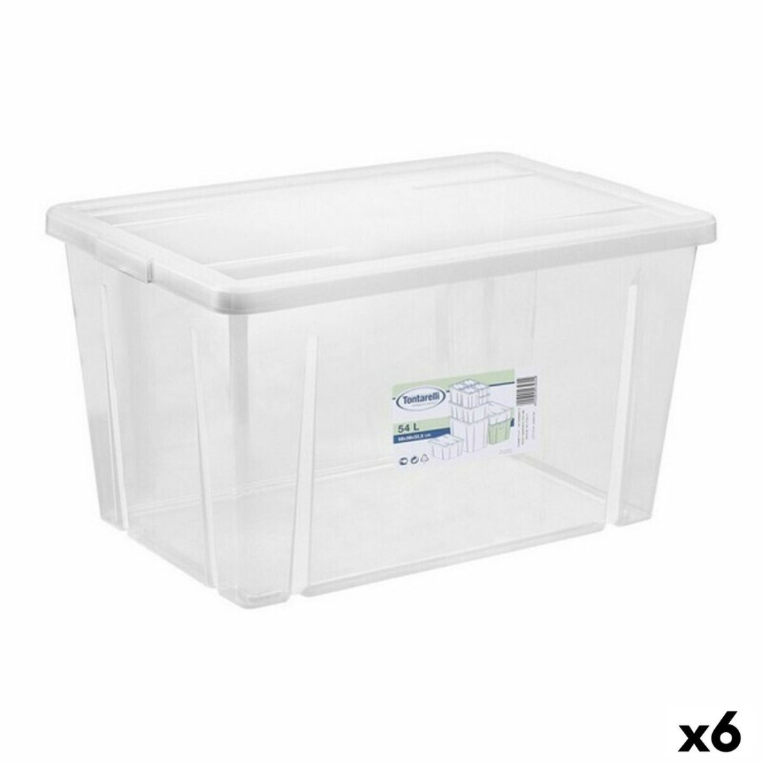 Sandėliavimo dėžutė su dangteliu Tontarelli Linea box 54 L 59 x 39 x 33 cm (6 vnt.)