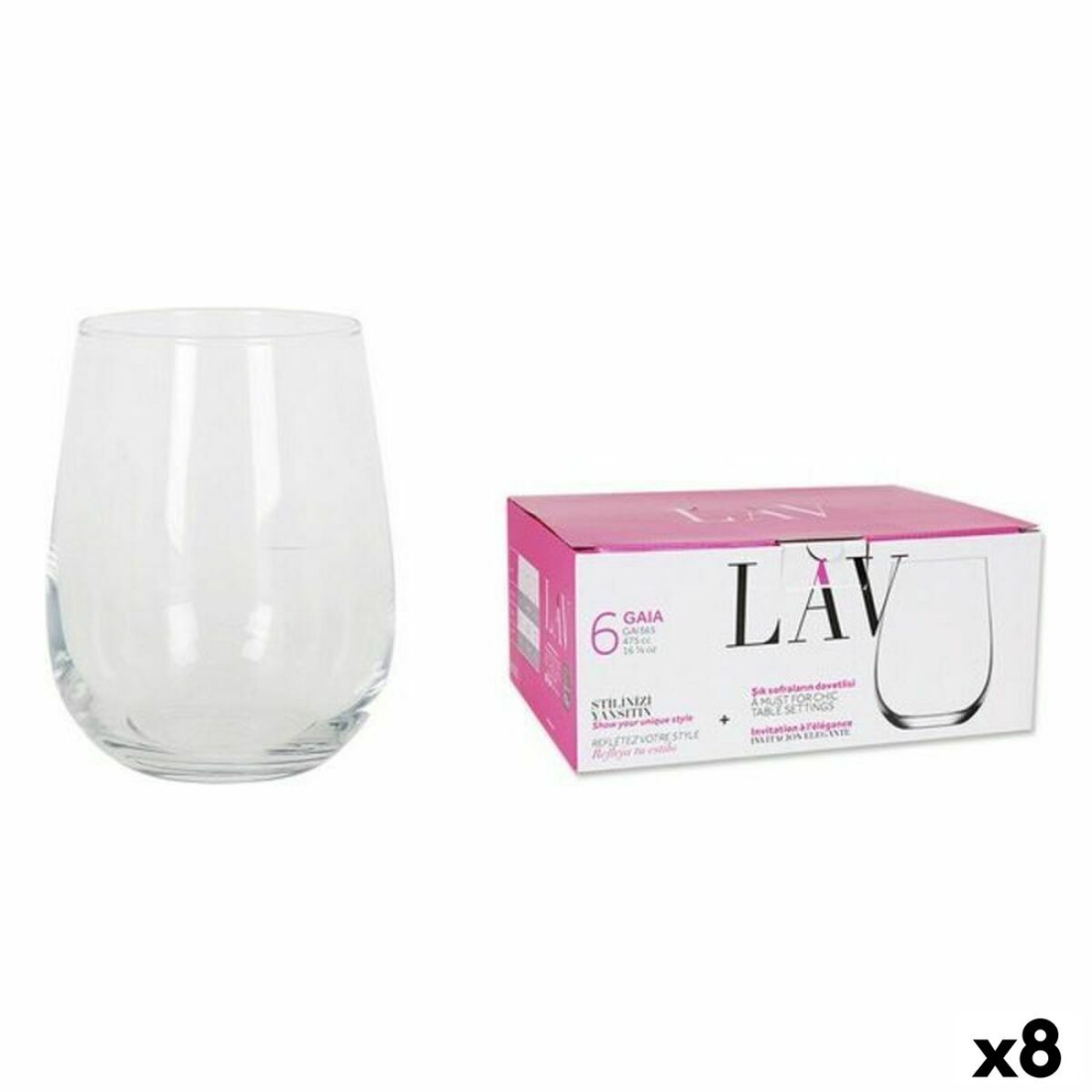 Stiklinių rinkinys LAV 77949 6 Dalys (8 vnt.) (475 ml)