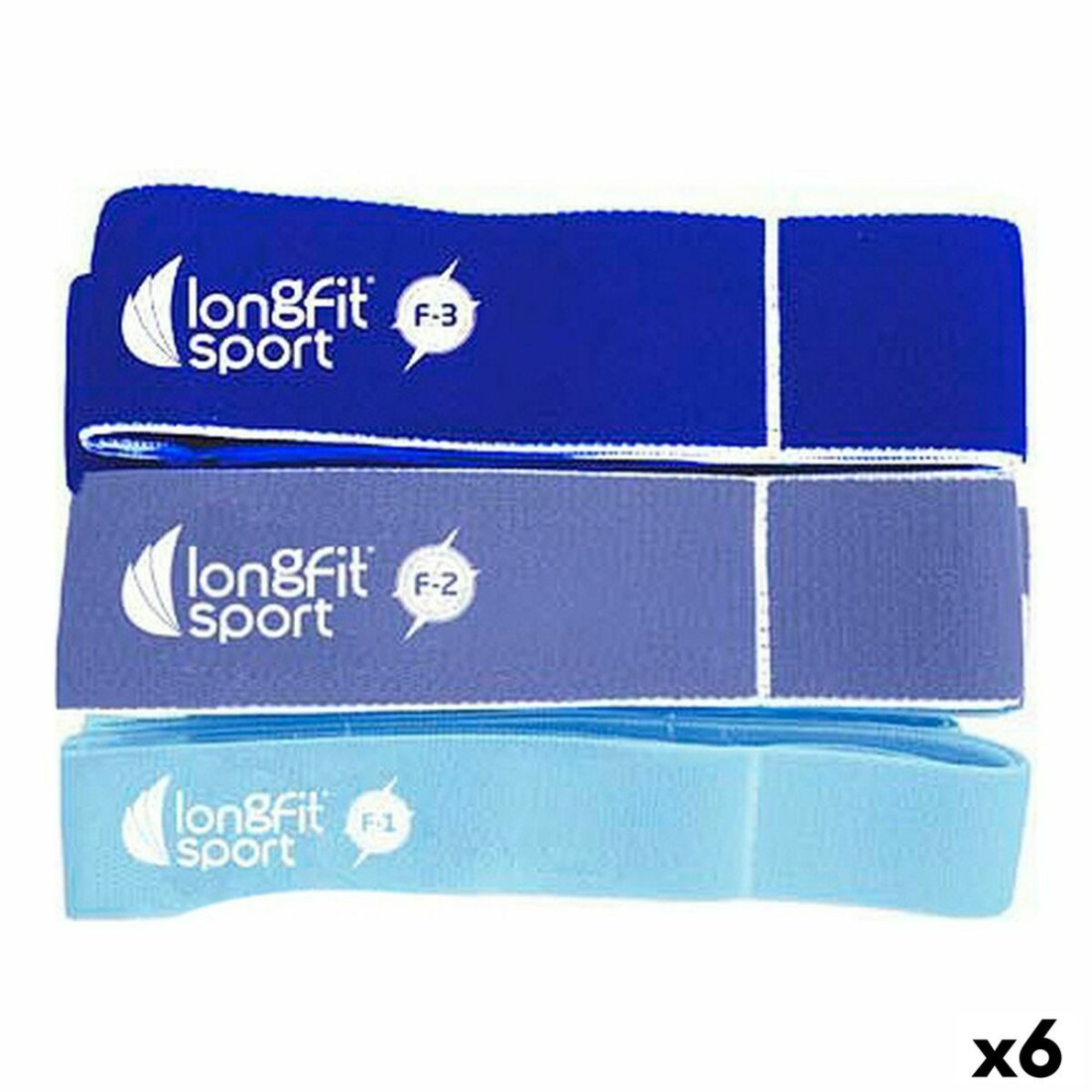 Elastinės varžos juostos LongFit Sport  Mėlyna 3 Dalys (6 vnt.)