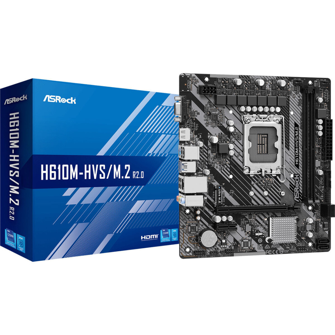 Pagrindinė plokštė ASRock H610M-HVS/M.2 R2.0 INTEL H610 LGA 1700