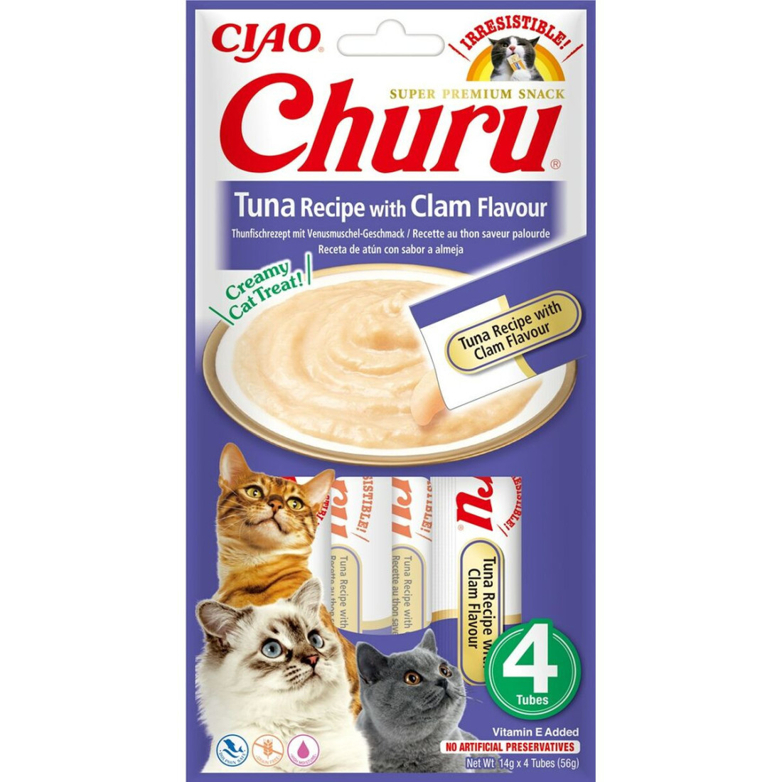 Snack for Cats Inaba Churu 4 x 14 g Jūros Gėrybių Tunas