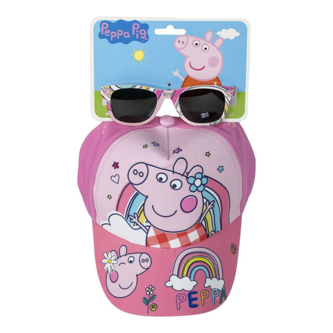 Kepurės ir akinių nuo saulės komplektas Peppa Pig 2 Dalys Rožinė (51 cm)