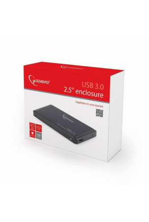 Kietojo disko dėklas GEMBIRD EE2-U3S-2-S Juoda Sidabras USB USB 3.0 SATA USB 3.2 2,5"