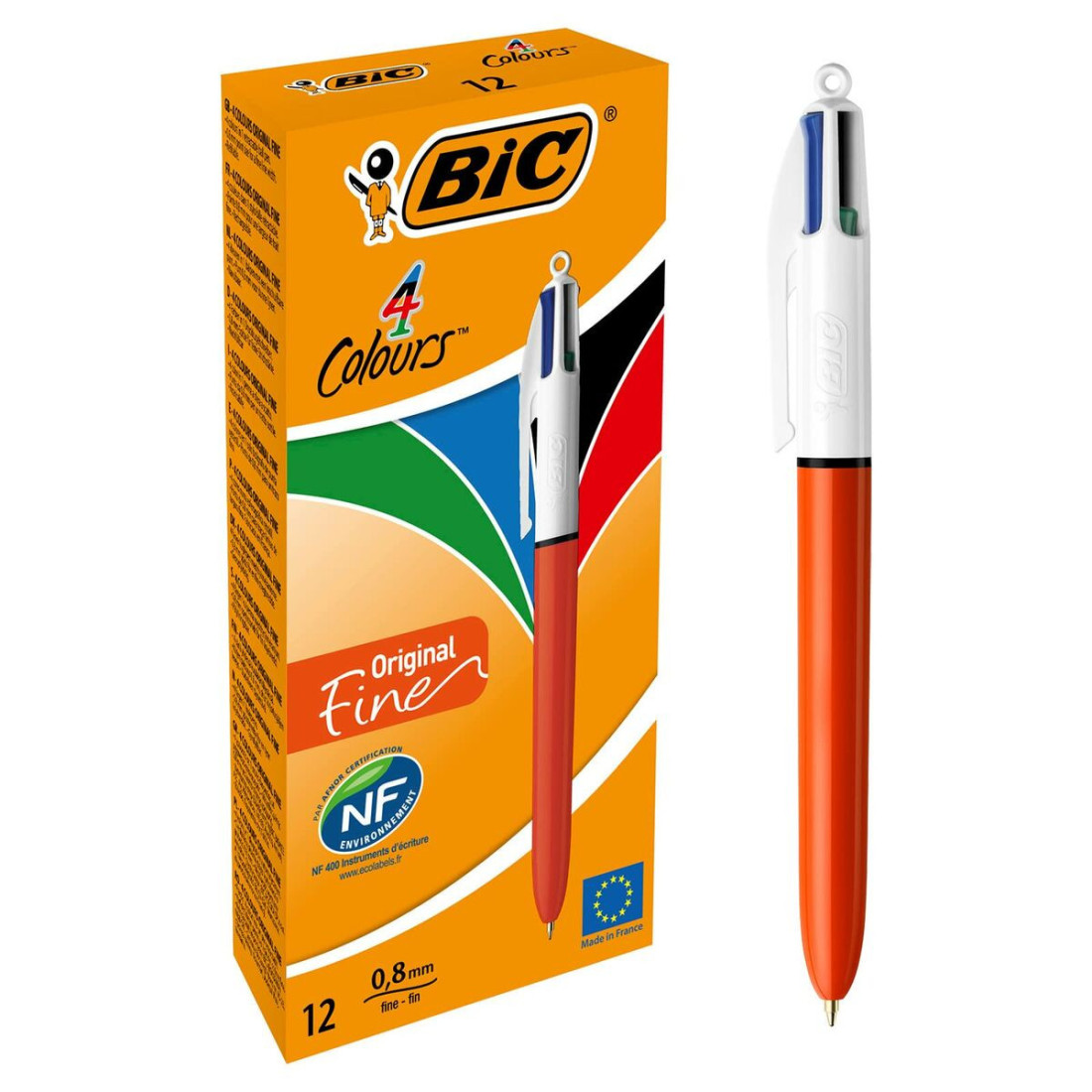 Karžygio Ženklas Bic 4 Colours Original Fine Įkraunamas 12 vnt. 0,3 mm