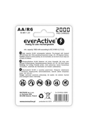 Įkraunamos baterijos EverActive EVHRL6-2000 2000 mAh 1,2 V