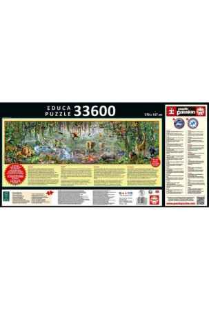 Dėlionė Educa 16066.0 The Wild Life (FR) 33600 Dalys 570 x 157 cm