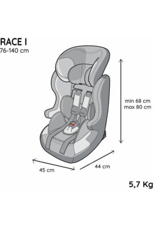 Automobilinė Kėdė Nania RACE Pilka