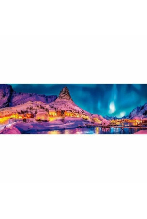 Dėlionė Clementoni Panorama: Colourful night over Lofoten Island 1000 Dalys