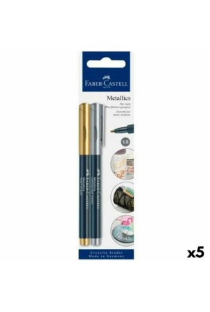 Žymeklių rinkinys Faber-Castell Creative Studio Metallics Auksinis Metalinis (5 vnt.)