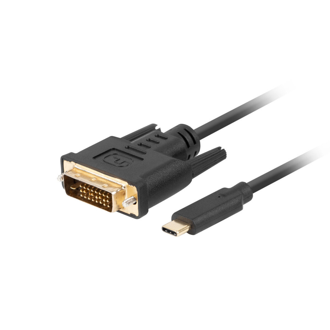 USB C - DVI-D kabelis Lanberg CA-CMDV-10CU-0018-BK Juoda 1,8 m