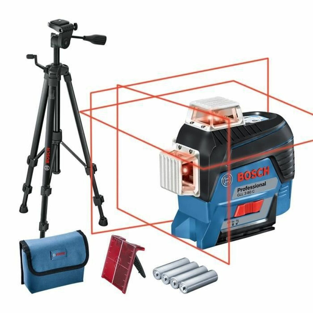 Lazerinis lygis BOSCH GLL 3-80 C Professional + BT 150