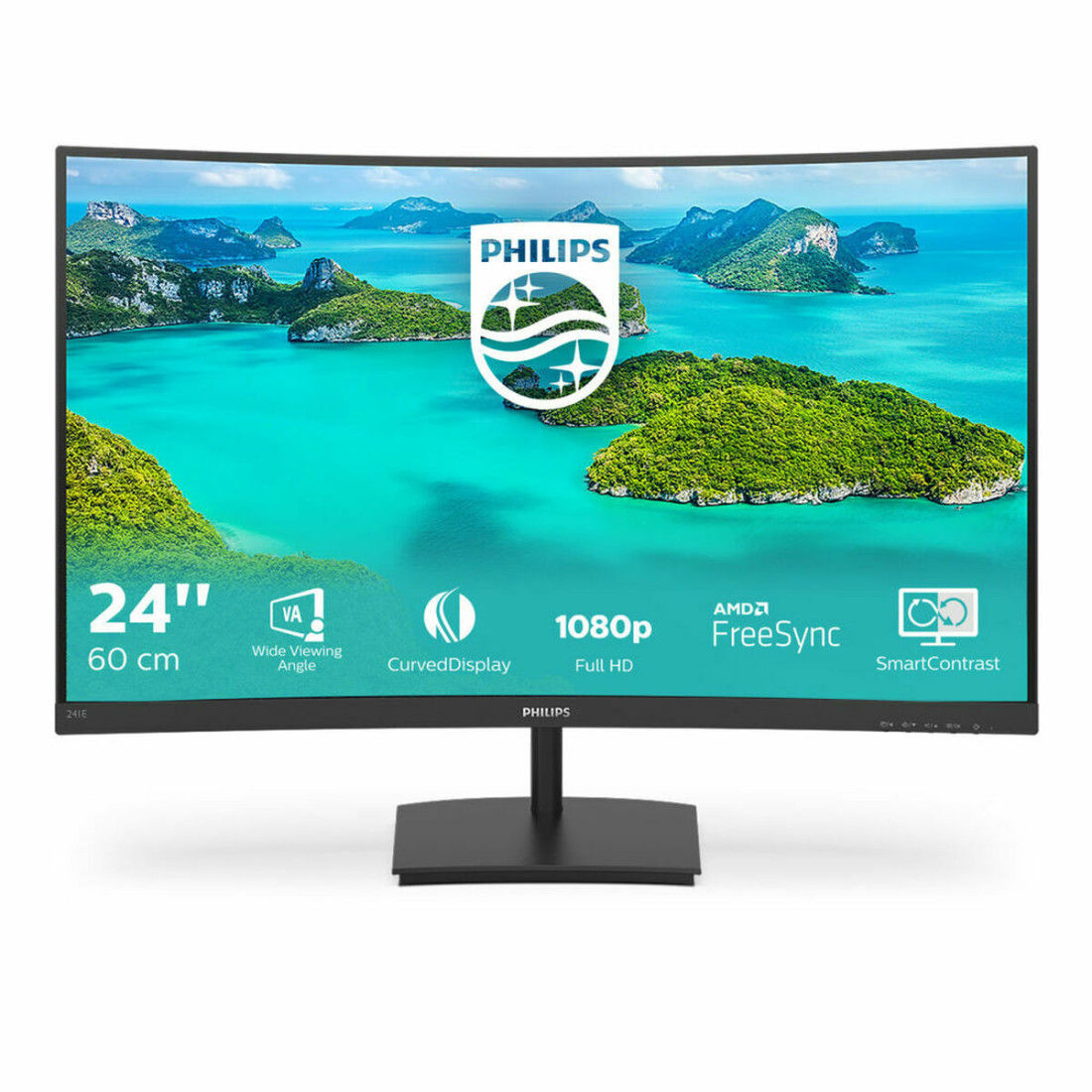 Monitorius Philips 241E1SCA/00 FHD LCD 23,6" LED VA LCD Flicker free 50-60 Hz