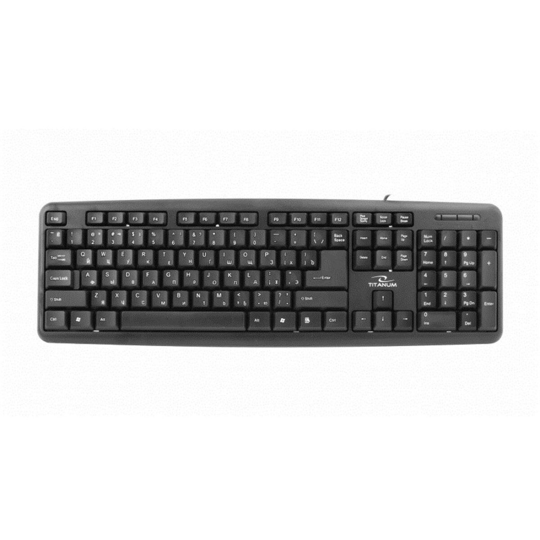 Klaviatūra Titanum TKR101 Juoda Monochrominis Anglų Rusų QWERTY