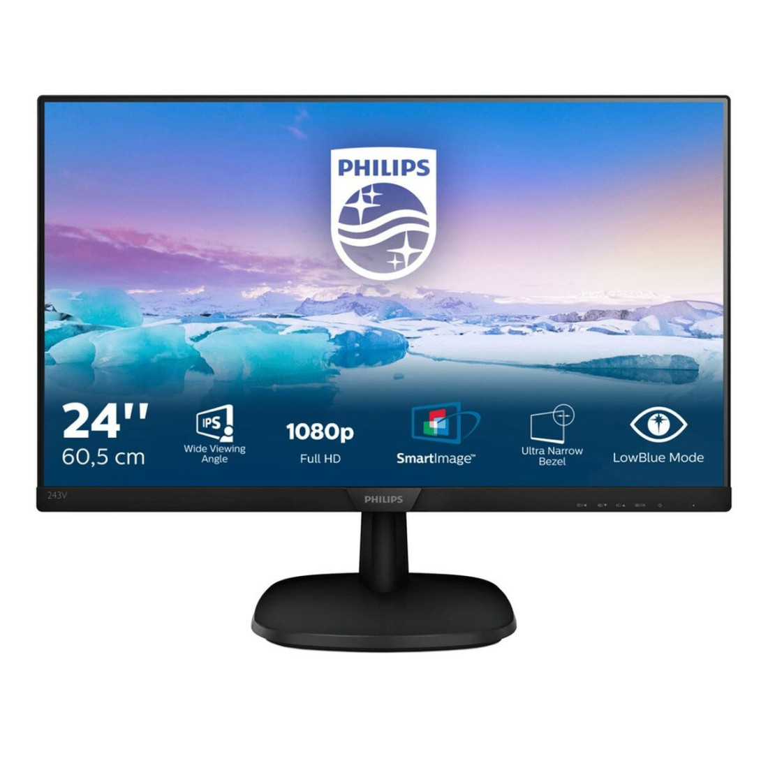 Monitorius Philips 243V7QJABF/00 23,8" LED IPS LCD Flicker free 50-60 Hz