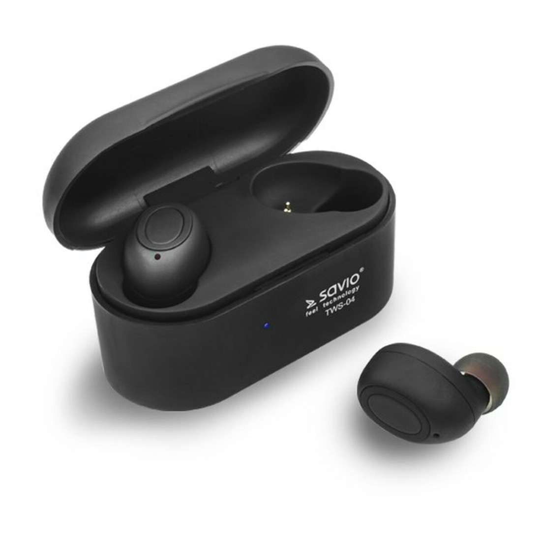 Bluetooth ausinės Savio TWS-04 Juoda Grafito