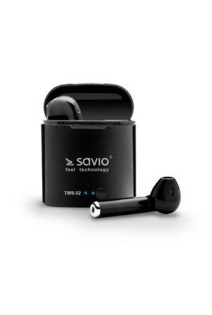 Bluetooth ausinės Savio TWS-02 Juoda Grafito