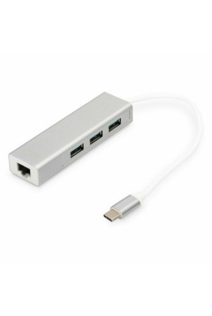 USB šakotuvas Digitus DA-70255 Pilka Balta/Pilka Sidabras