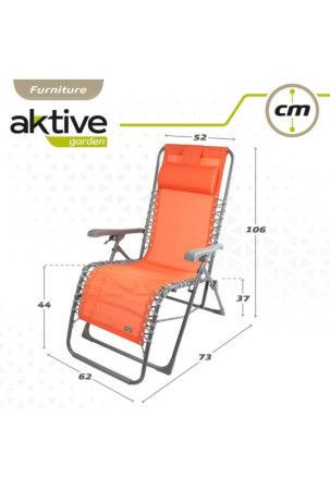 Šezlongas Aktive tekstilė Oranžinė 160 x 76 x 52 cm