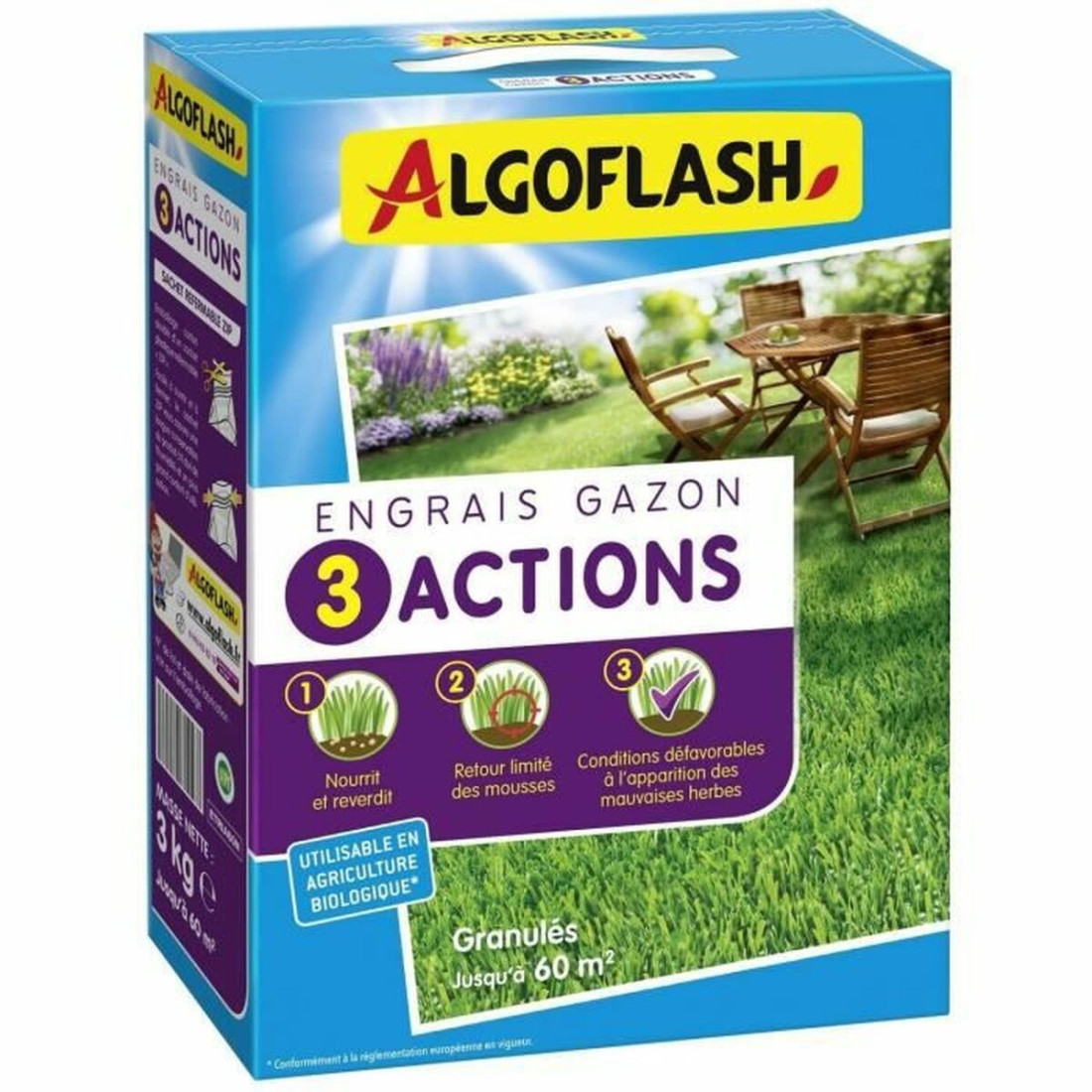 Augalų trąšos Algoflash 3 actions 3 Kg