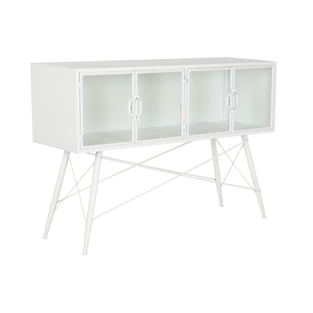 Console DKD Home Decor Balta Metalinis Stiklas 120 x 35 x 80 cm