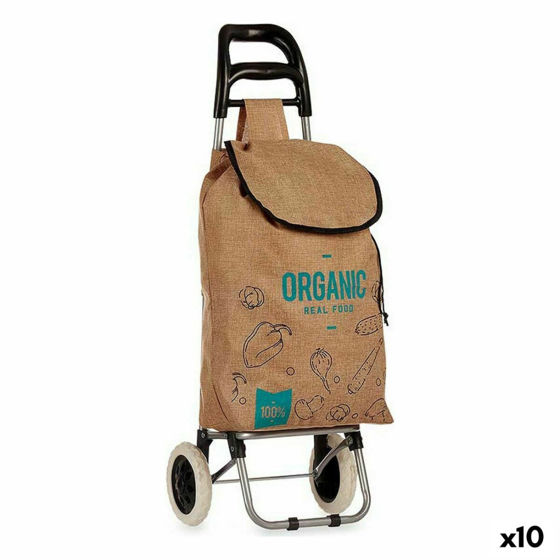 Pirkinių krepšys Organic Ruda 3,3 L 36 x 95 x 35 cm (10 vnt.)