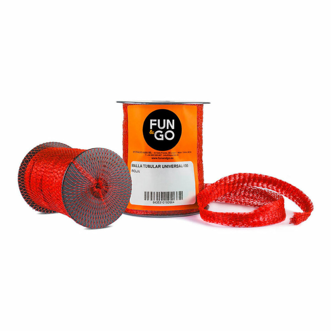 Tubular netting for packaging Fun&Go Universal-100 Raudona 25 m