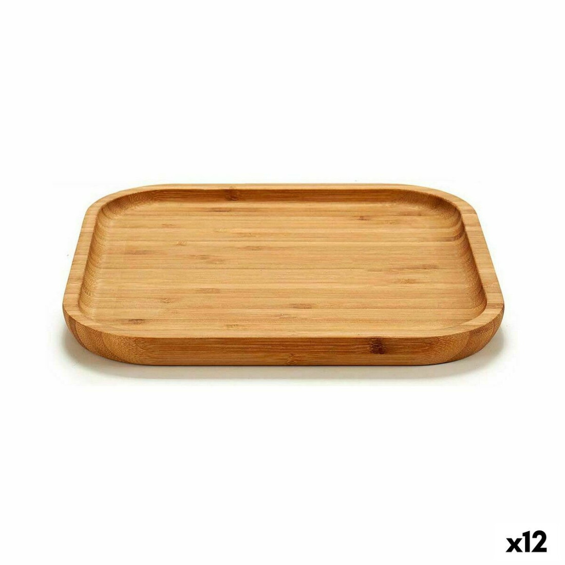 Užkandžių dėklas Kvadratai Ruda Bambukas 20 x 1,5 x 20 cm (12 vnt.)