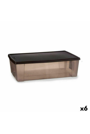 Sandėliavimo dėžutė su dangteliu Stefanplast Elegance Ruda Plastmasinis 30 L 38,5 x 17 x 59,5 cm (6 vnt.)